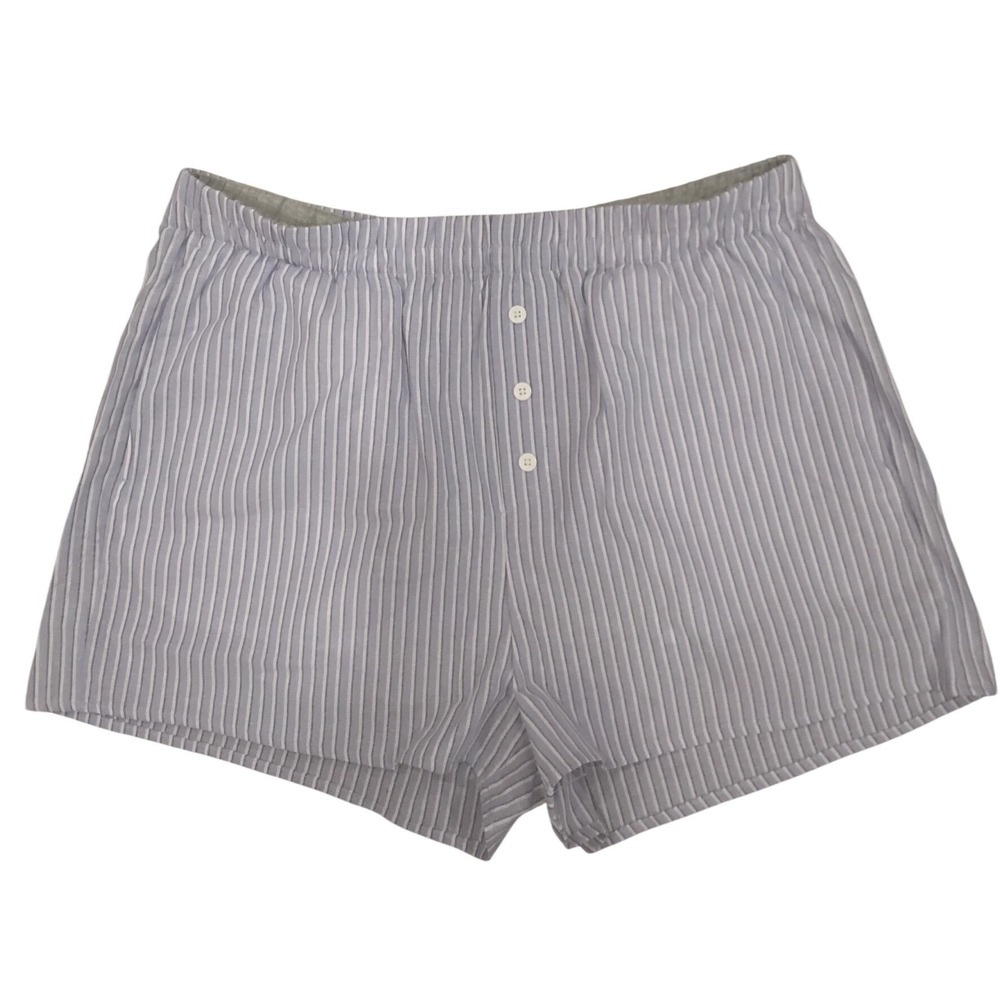 No Boundaries Womens Blue White Striped Pajama Boxer Shorts XL 16-18‎ New